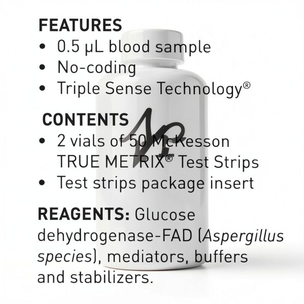 McKesson TRUE METRIX Blood Glucose Test Strips 100 Count Pack of 4-1