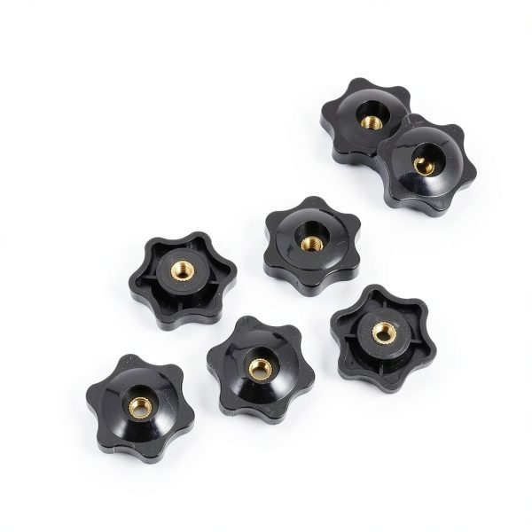 Thinp 1/4-20 Knob 6 Star Plastic Clamp for Umbrella Base Black-4