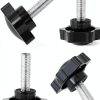 Litoexpe 4 Pack M8 x 30mm Star Hand Knob Thread Black Screw-3