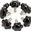 M8 x 25mm Thread Clamping Knob Zorveiio Hex Star Knurled Pack of 6-0