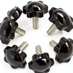 M8 x 25mm Thread Clamping Knob Zorveiio Hex Star Knurled Pack of 6-0