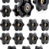 Thinp 1/4-20 Knob 6 Star Plastic Clamp for Umbrella Base Black-0