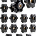 Thinp 1/4-20 Knob 6 Star Plastic Clamp for Umbrella Base Black-0