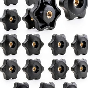 Thinp 1/4-20 Knob 6 Star Plastic Clamp for Umbrella Base Black-0