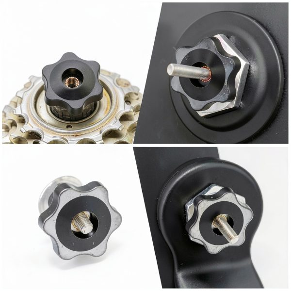 Thinp 1/4-20 Knob 6 Star Plastic Clamp for Umbrella Base Black-5