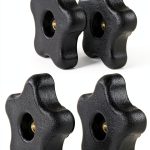 DCT 5 Star 5/16in-18 Internal Threaded Clamping Knob - T Knob Plastic Jig Knobs, 5-Pack-0