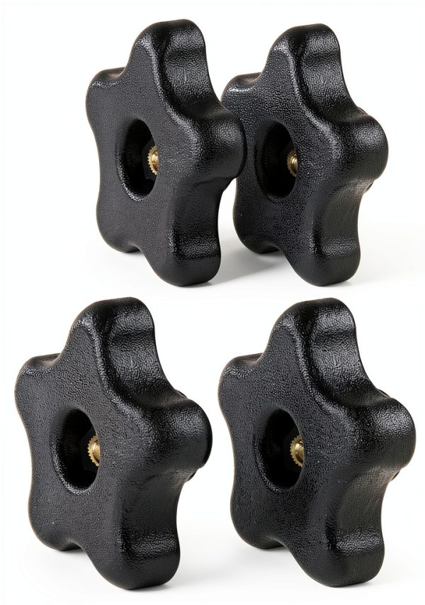 DCT 5 Star 5/16in-18 Internal Threaded Clamping Knob - T Knob Plastic Jig Knobs, 5-Pack-0