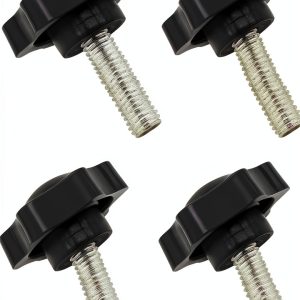 Litoexpe 4 Pack M8 x 30mm Star Hand Knob Thread Black Screw-0