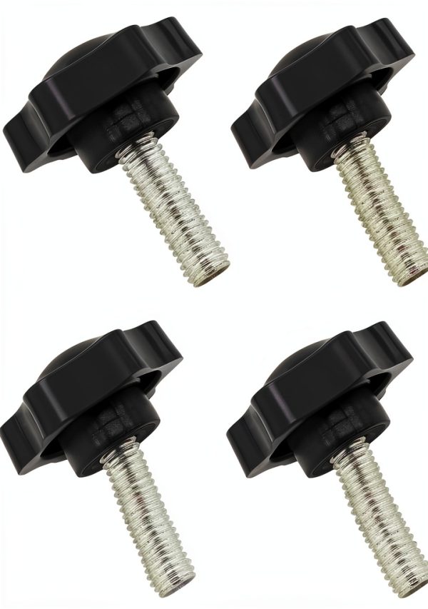 Litoexpe 4 Pack M8 x 30mm Star Hand Knob Thread Black Screw-0
