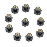 M6 Star Knob Clamping Handle Nut Set by GDQLCNXB Black Plastic 10pcs-0
