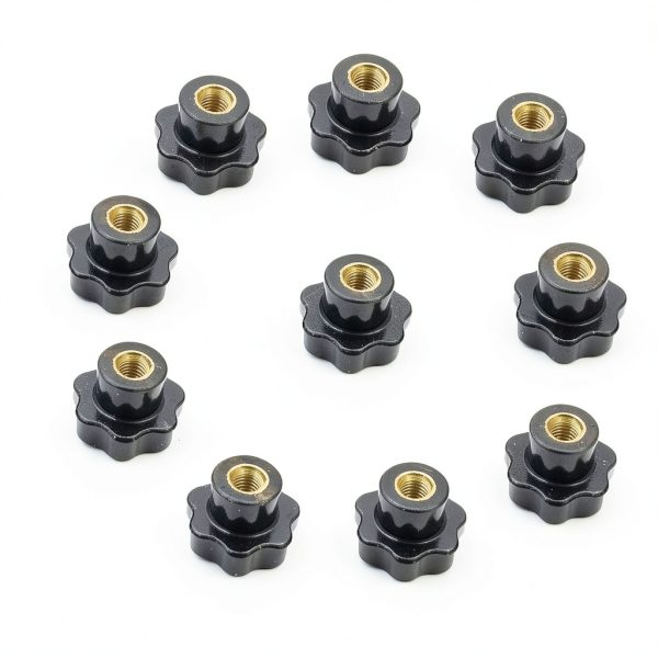 M6 Star Knob Clamping Handle Nut Set by GDQLCNXB Black Plastic 10pcs-0
