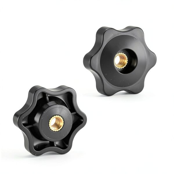 Thinp 1/4-20 Knob 6 Star Plastic Clamp for Umbrella Base Black-1