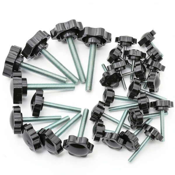 30 Sets M4 M5 M6 M8 Stainless Steel Hex Shaped Metal Clamping Hand Star Knobs with Nuts and Flat Washer Assortment Kit, Quick Removal Clamping Screw Knob Star Knobs-4