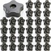 Zhengmy 30 Pcs Female Threaded Knob Black Plastic Star Nut 5/16-18-0