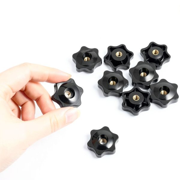 Thinp 1/4-20 Knob 6 Star Plastic Clamp for Umbrella Base Black-3