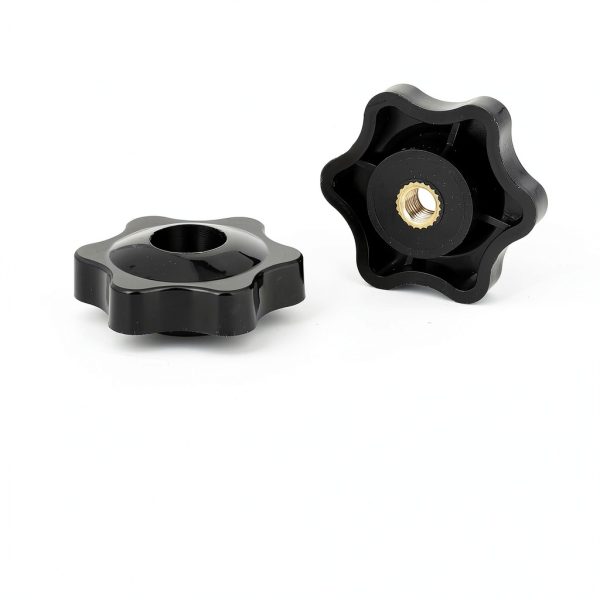 Thinp 1/4-20 Knob 6 Star Plastic Clamp for Umbrella Base Black-2