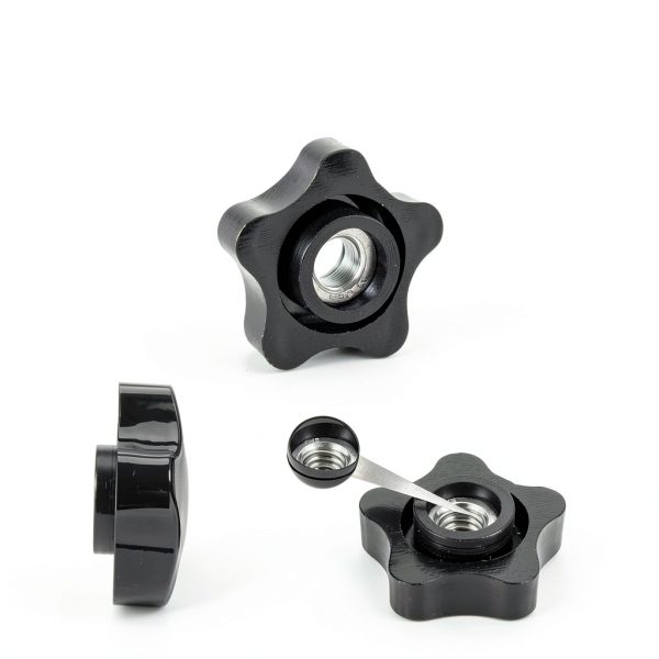 Star Knob 12pcs 3/8-16 Black Plastic & Stainless Steel Set by guduling-2