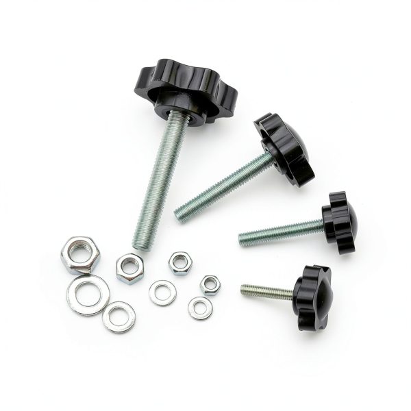 30 Sets M4 M5 M6 M8 Stainless Steel Hex Shaped Metal Clamping Hand Star Knobs with Nuts and Flat Washer Assortment Kit, Quick Removal Clamping Screw Knob Star Knobs-2