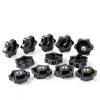 Star Knobs 12 Pc Set HouseUp 1/4-20 Thru Clamping Black Plastic-6