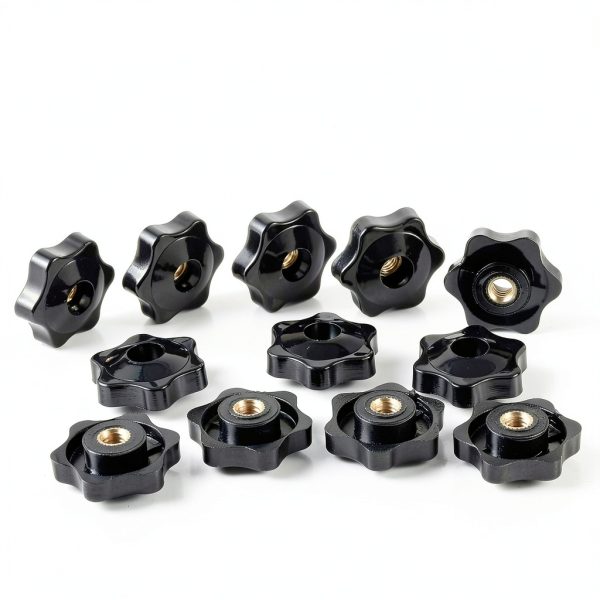 Star Knobs 12 Pc Set HouseUp 1/4-20 Thru Clamping Black Plastic-6