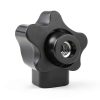 Zhengmy 30 Pcs Female Threaded Knob Black Plastic Star Nut 5/16-18-5