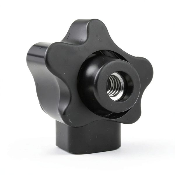 Zhengmy 30 Pcs Female Threaded Knob Black Plastic Star Nut 5/16-18-5