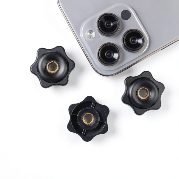 Star Knobs 12 Pc Set HouseUp 1/4-20 Thru Clamping Black Plastic-2