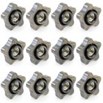 Star Knob 12pcs 3/8-16 Black Plastic & Stainless Steel Set by guduling-0