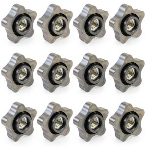 Star Knob 12pcs 3/8-16 Black Plastic & Stainless Steel Set by guduling-0