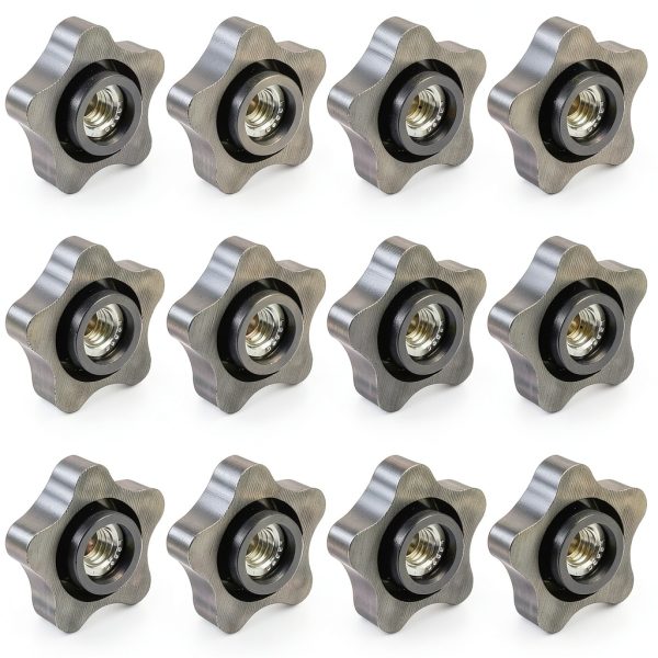 Star Knob 12pcs 3/8-16 Black Plastic & Stainless Steel Set by guduling-0
