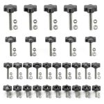 30 Sets M4 M5 M6 M8 Stainless Steel Hex Shaped Metal Clamping Hand Star Knobs with Nuts and Flat Washer Assortment Kit, Quick Removal Clamping Screw Knob Star Knobs-0