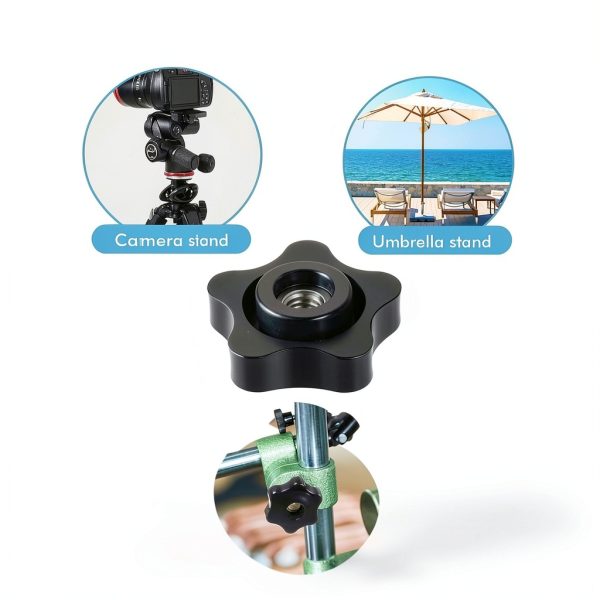Zhengmy 30 Pcs Female Threaded Knob Black Plastic Star Nut 5/16-18-3
