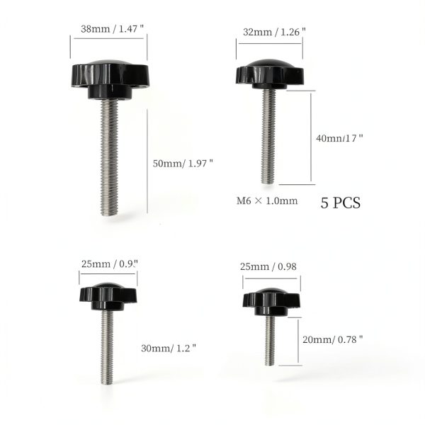 30 Sets M4 M5 M6 M8 Stainless Steel Hex Shaped Metal Clamping Hand Star Knobs with Nuts and Flat Washer Assortment Kit, Quick Removal Clamping Screw Knob Star Knobs-1